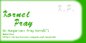 kornel pray business card